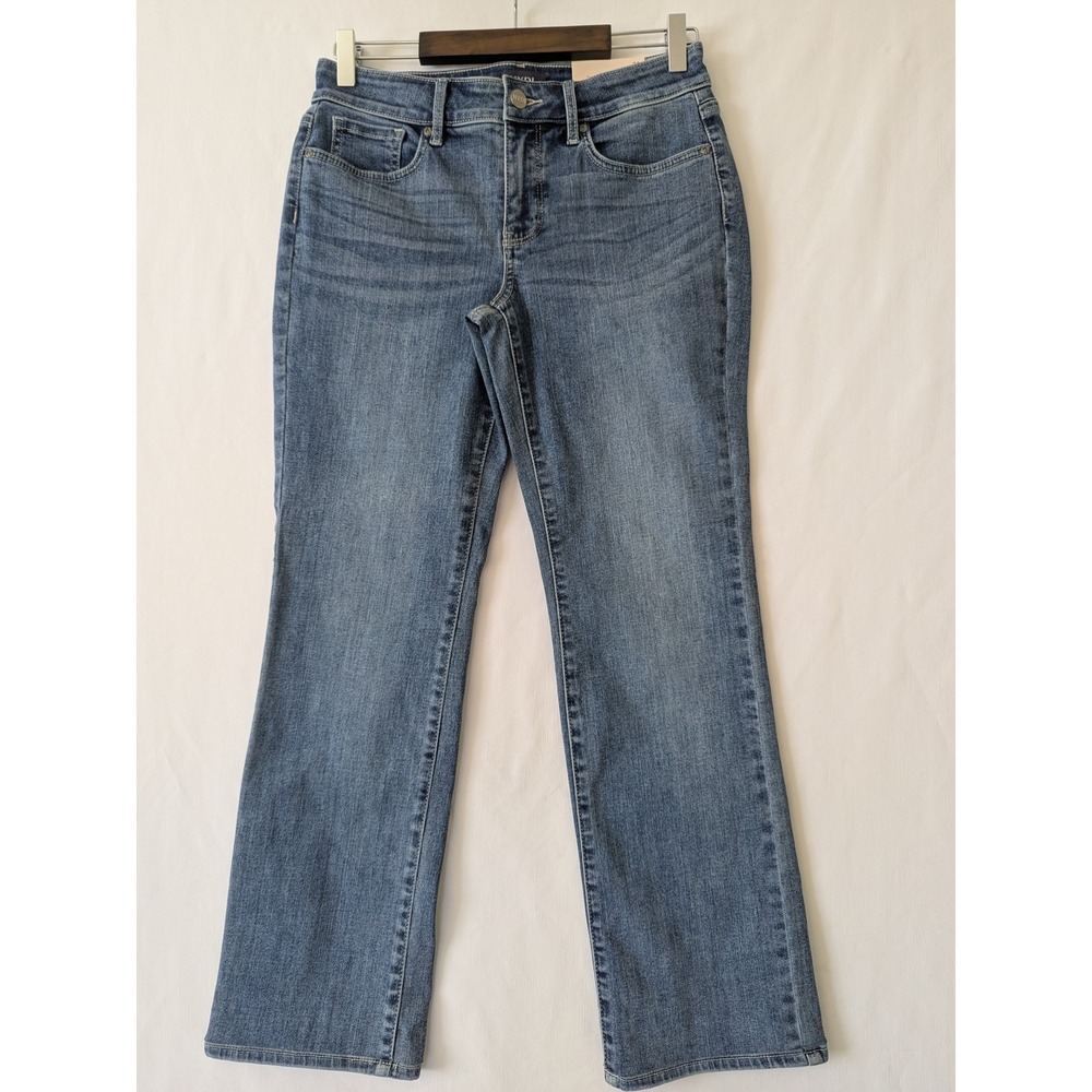NYDJ Marilyn Straight Jeans Size 2P Petite Blue Lift Tuck Medium Wash Denim NEW